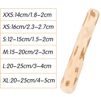 Palo Natural de Madera para Perros – Mordedor Antiestrés y Limpieza Dental