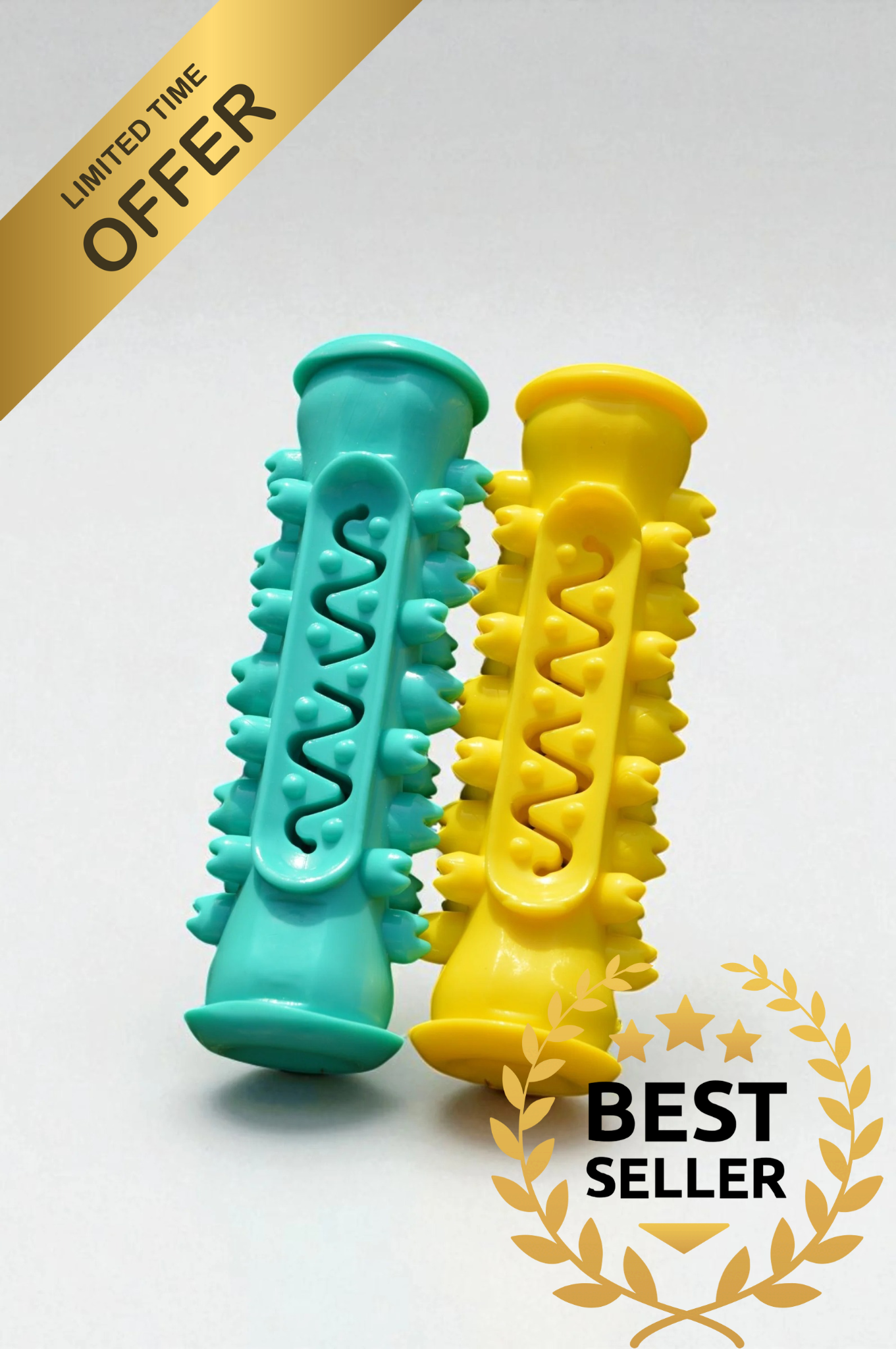 Reduce mal aliento, elimina sarro y entretiene durante horas.