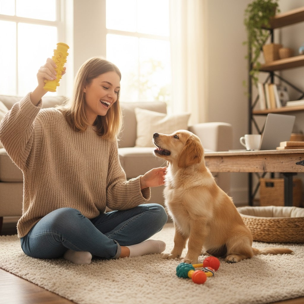 Reduce mal aliento, elimina sarro y entretiene durante horas.