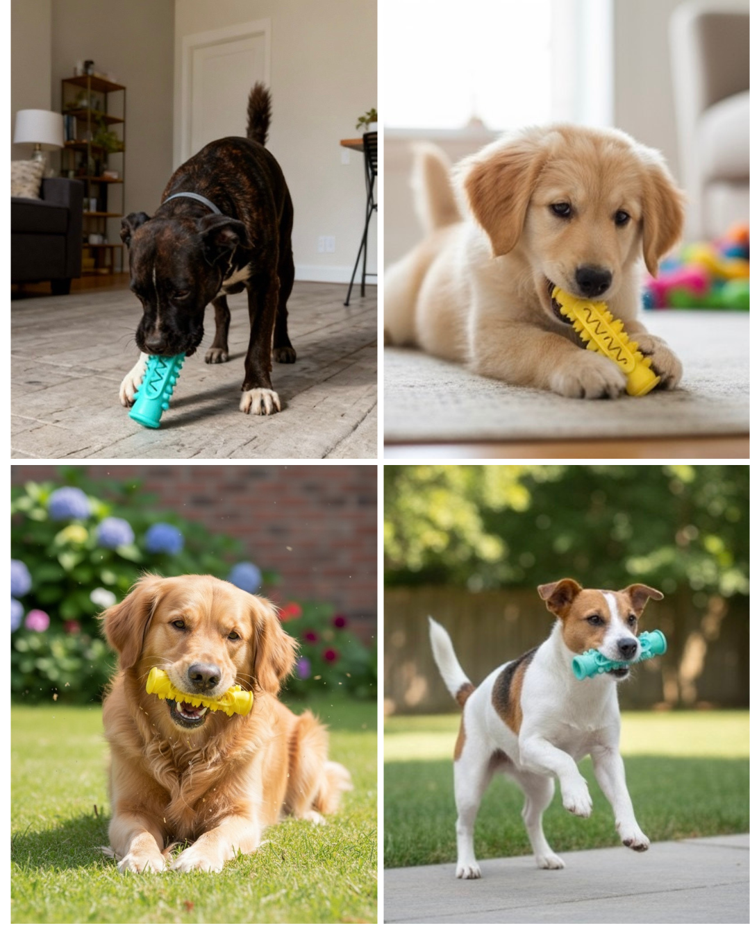 Reduce mal aliento, elimina sarro y entretiene durante horas.