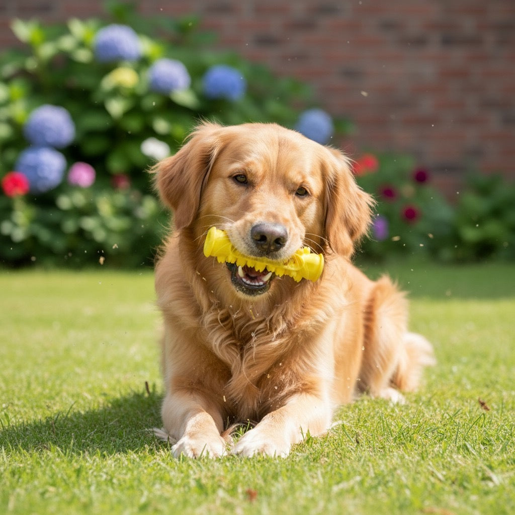 Reduce mal aliento, elimina sarro y entretiene durante horas.