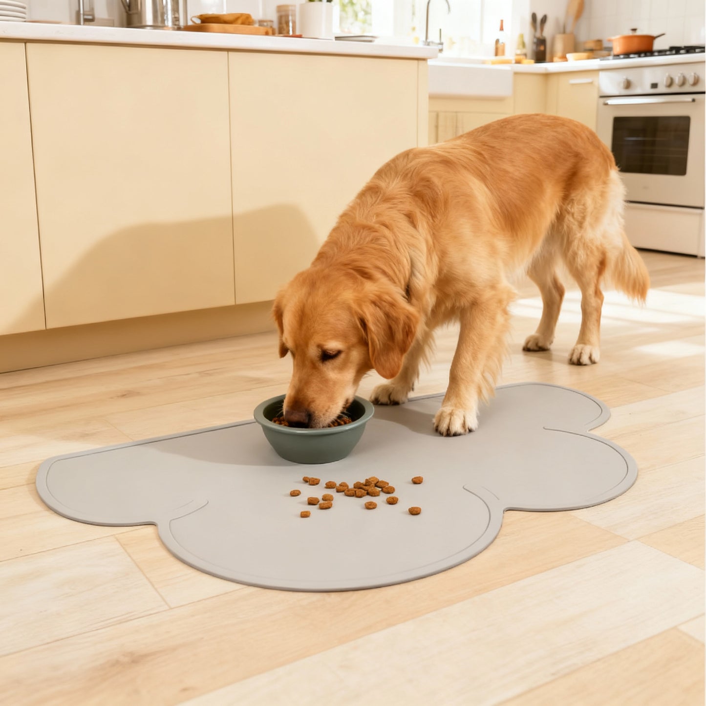 Esterilla Antideslizante de Silicona para Comedero y Bebedero