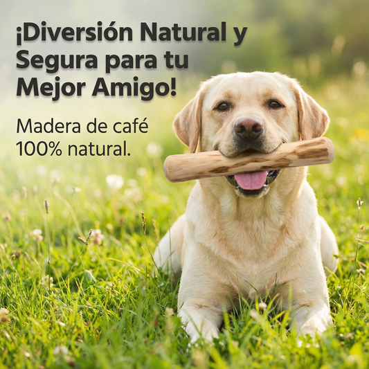 Palo Natural de Madera para Perros – Mordedor Antiestrés y Limpieza Dental