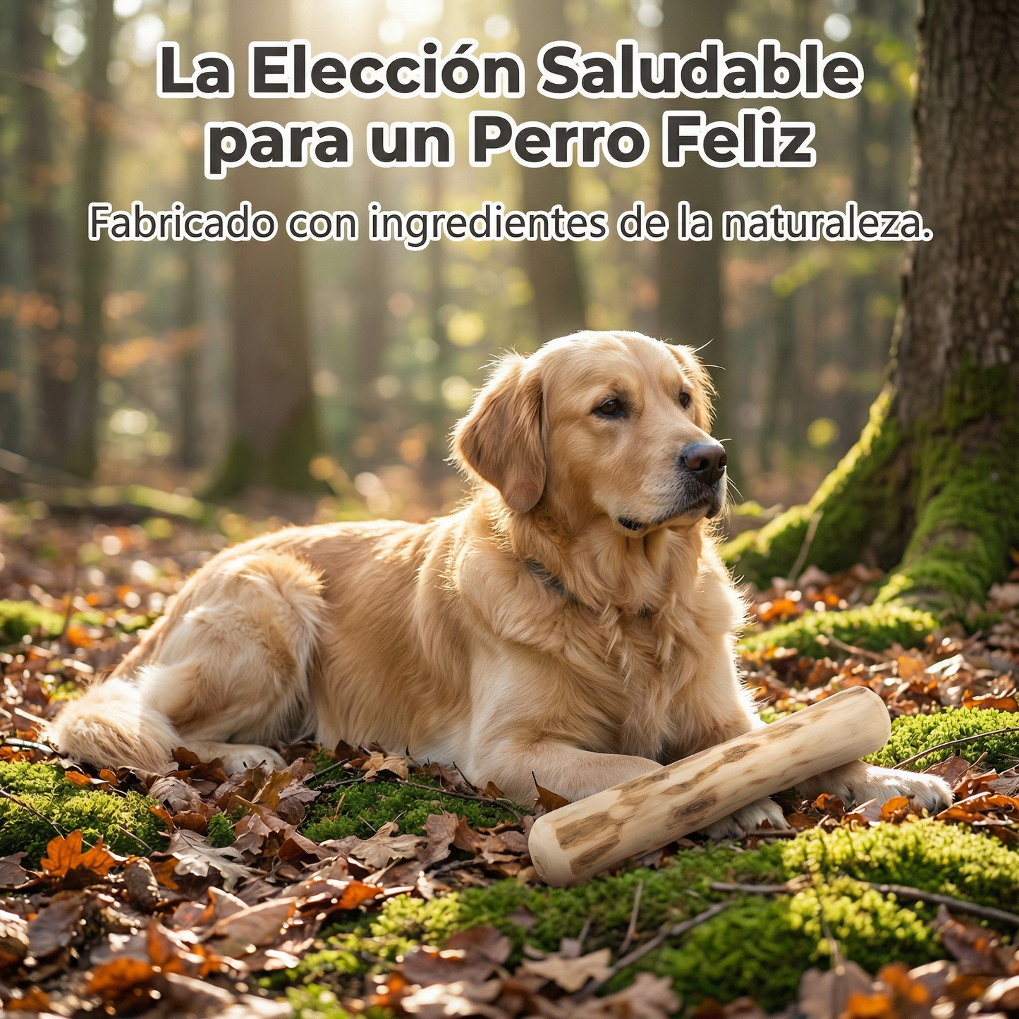 Palo Natural de Madera para Perros – Mordedor Antiestrés y Limpieza Dental
