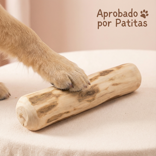 Palo Natural de Madera para Perros – Mordedor Antiestrés y Limpieza Dental